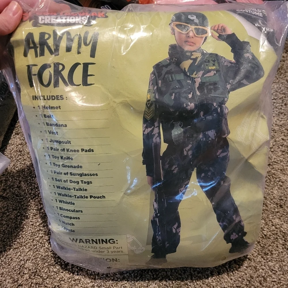 Spooktacular Creations Army Force Costume Military Kids Size Large 10-12 Yrs New